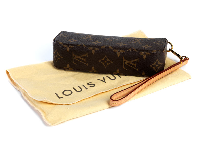 Louis Vuitton Brillenetui Monogramm beige Monogramm Leinwand